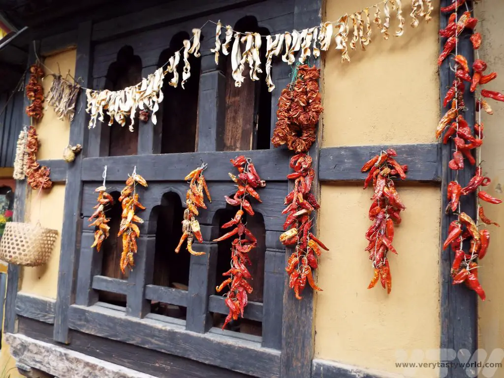 Bhutan chilli drying