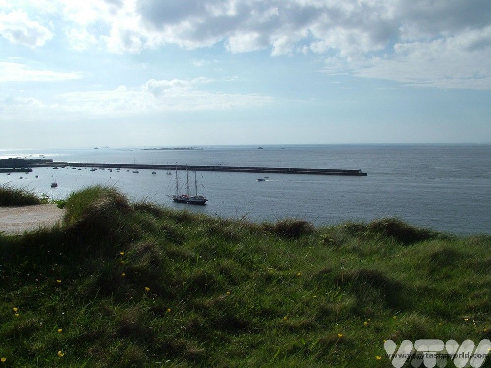 View of Braye from Saye bay in Alderney