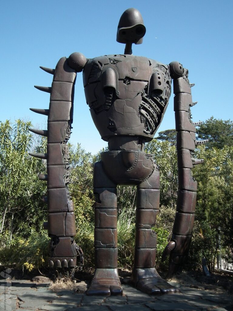 Ghibli museum giant robot on the roof