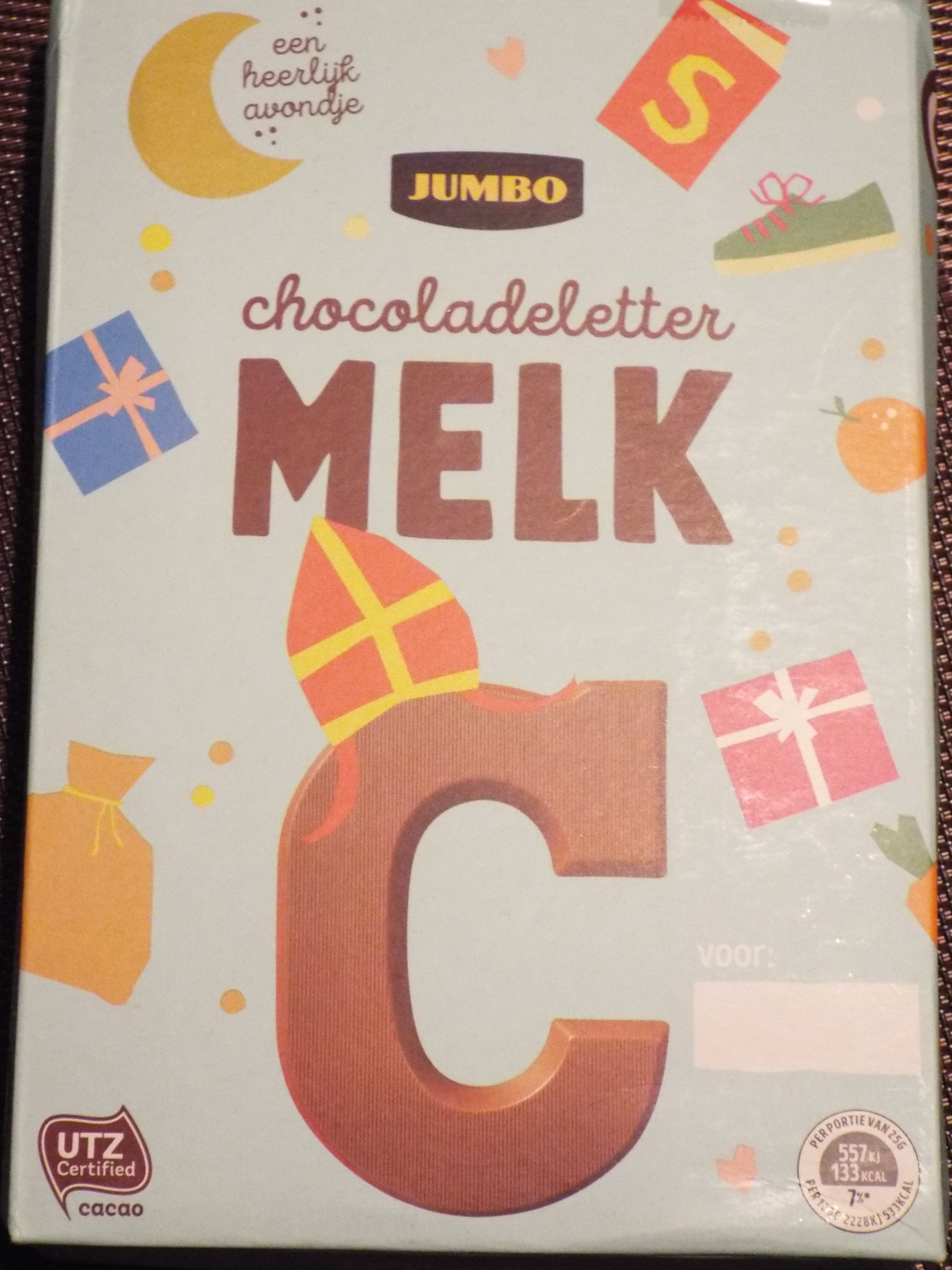 Milk chocolate letter C Melk C Sinterklaas