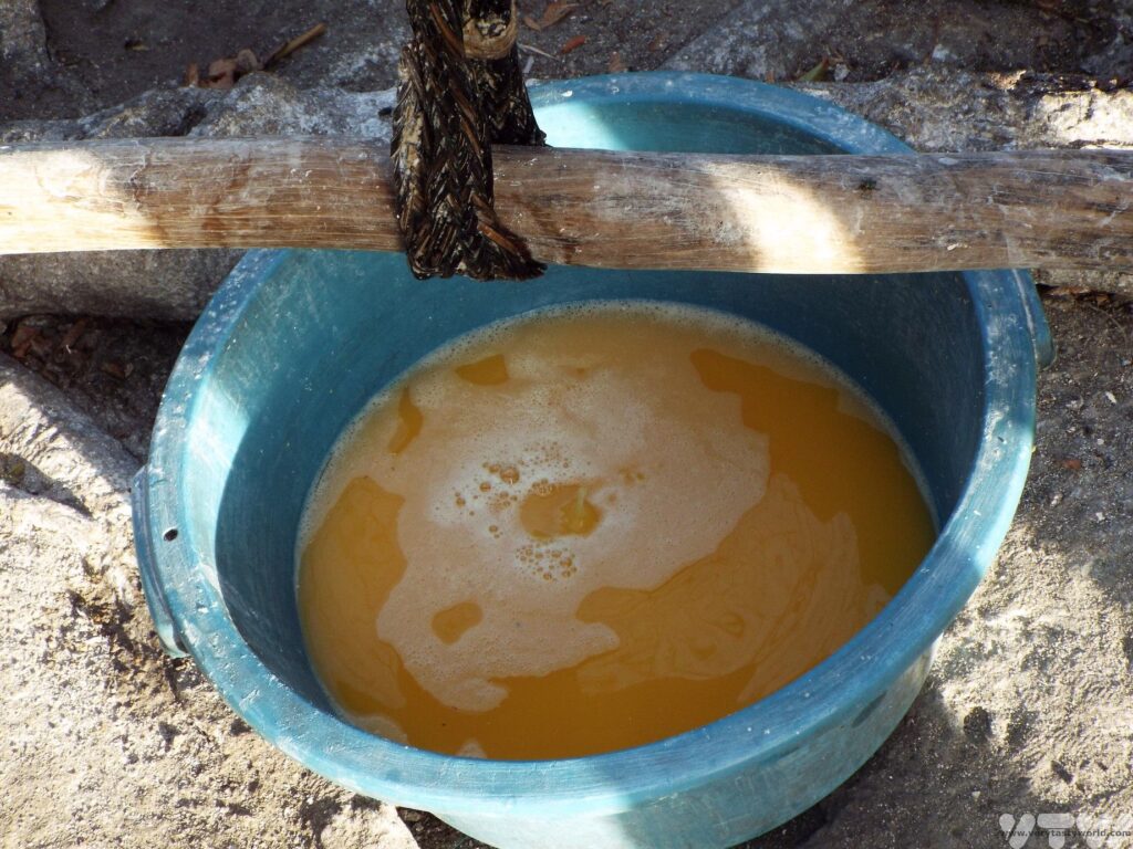 matapee bag with cassava juice dripping