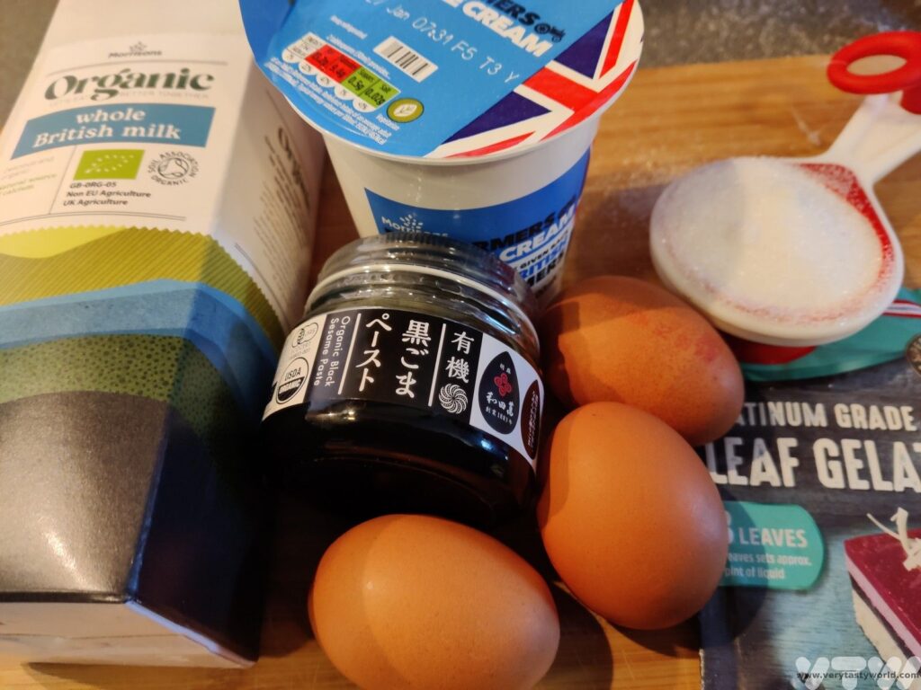 Japanese black sesame pudding recipe ingredients