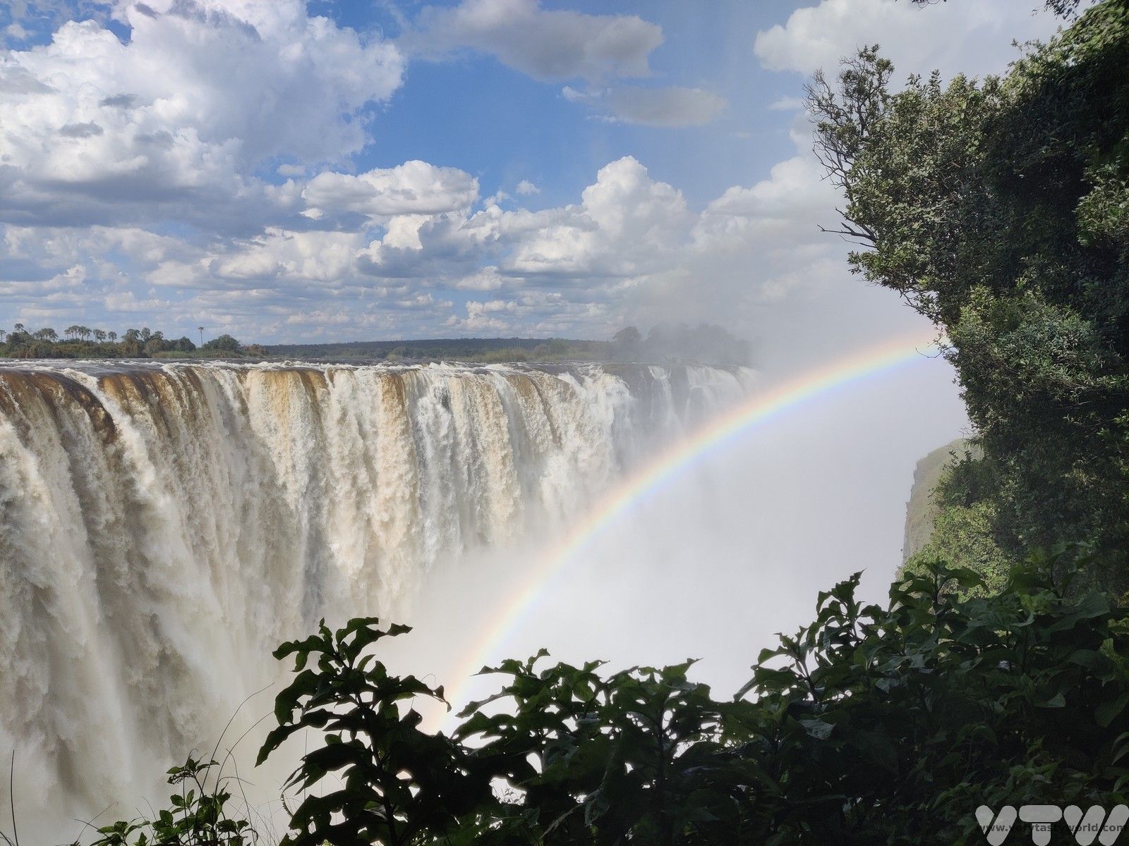 rainbows in the spray at Victoria Falls