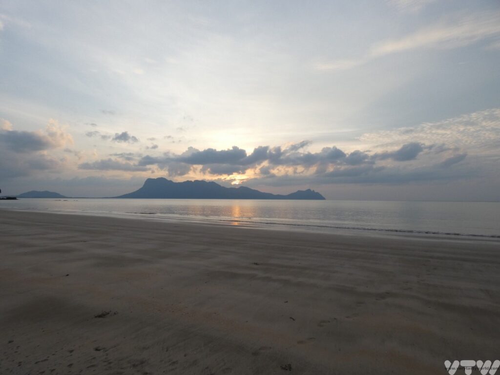 sunset from the beach at Bako National Park, Borneo