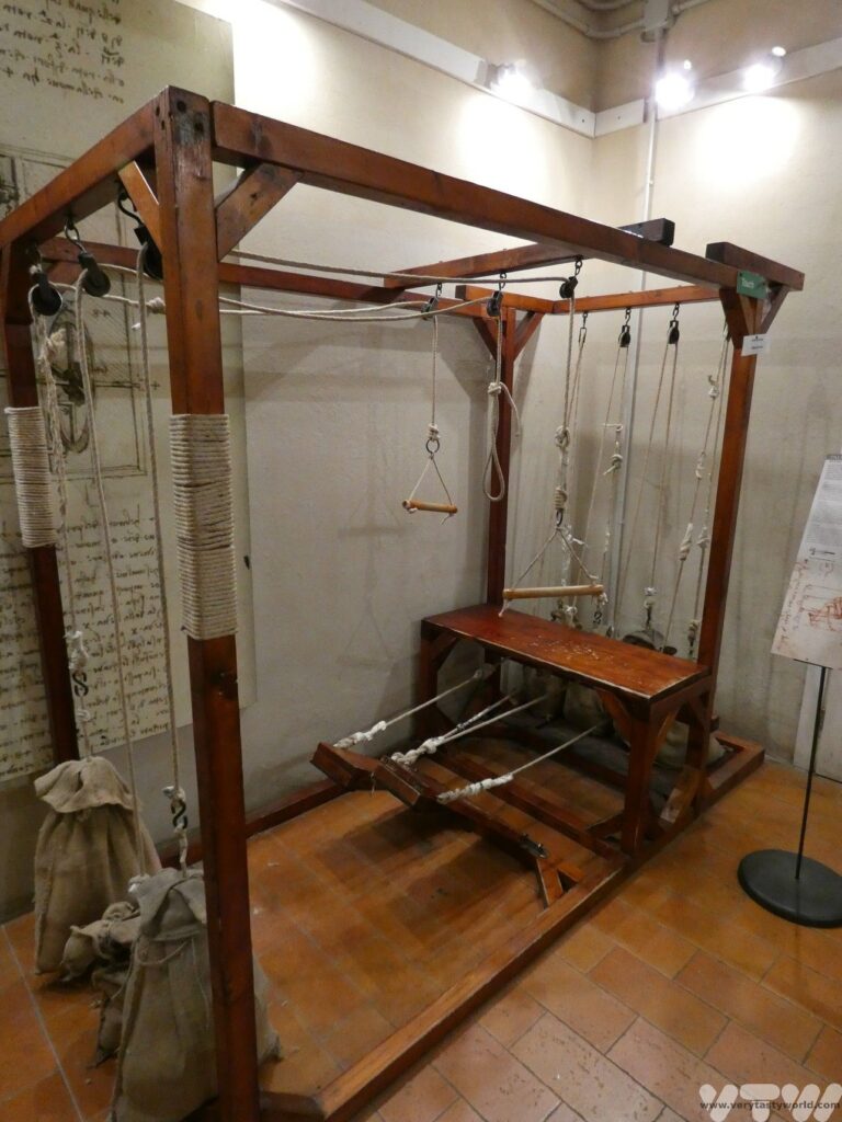 Leonardo da vinci museum reproduction of his workout machine