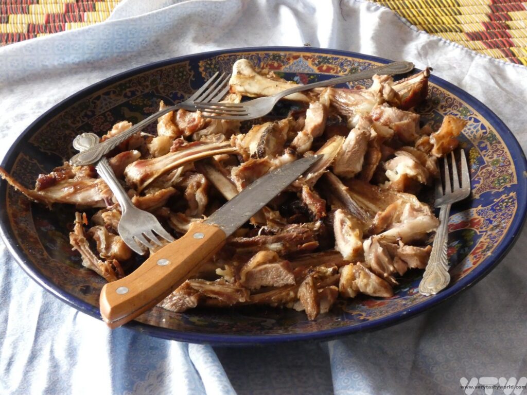 plate with goat meat