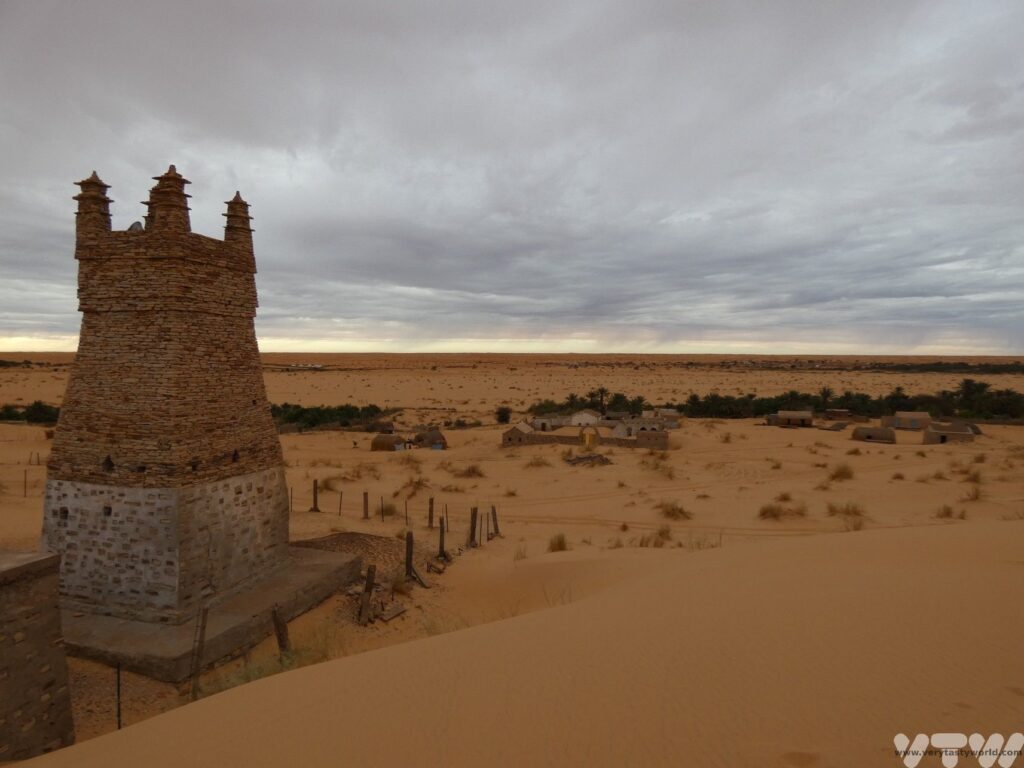 Minaret near Chinguetti now largely covered by Saharan sand