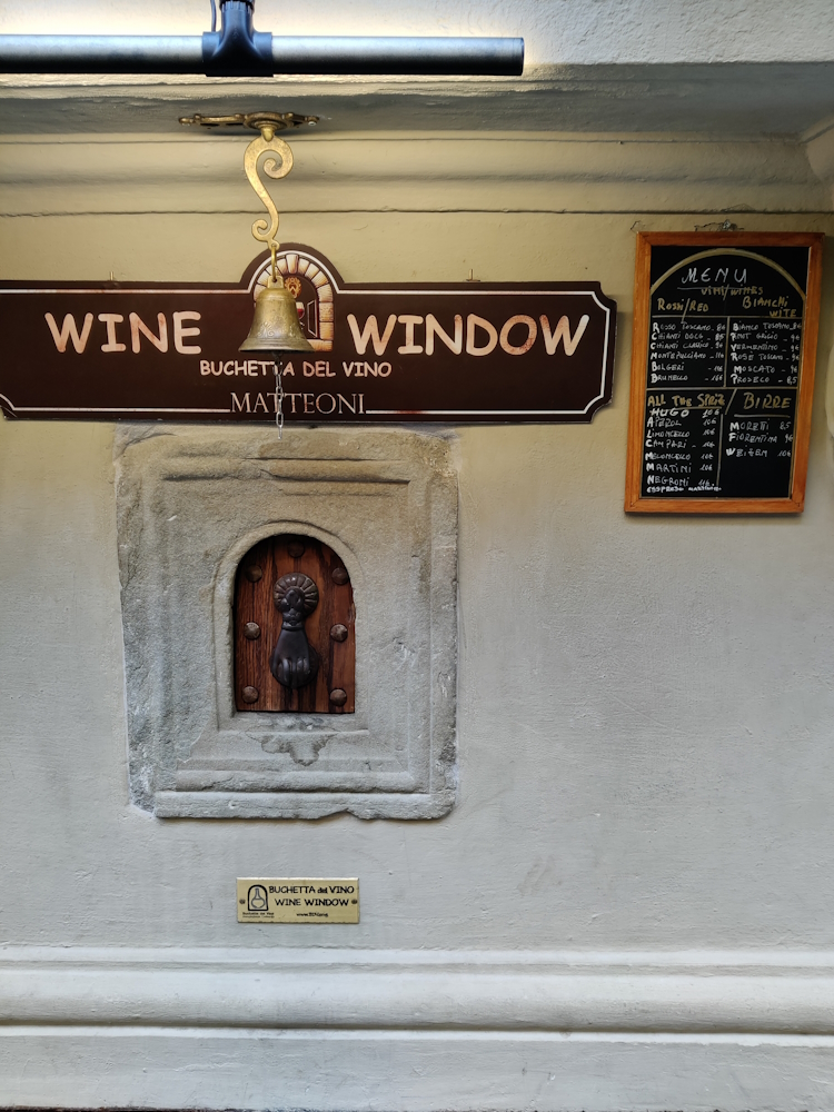 picture of the wine window in Florence