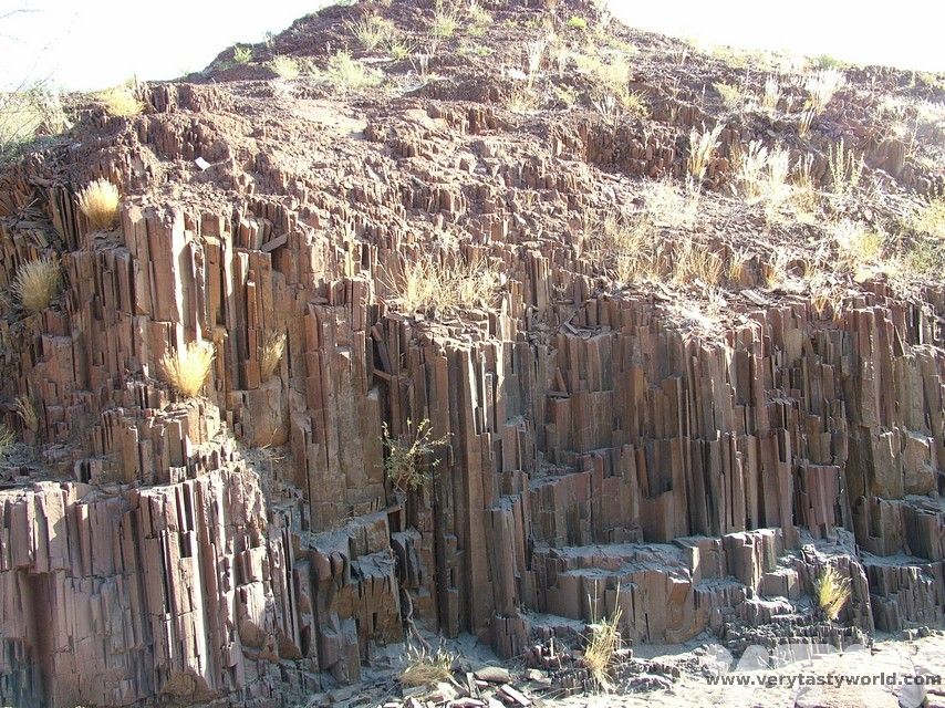 Basalt organ pipes rock formation in Damaraland