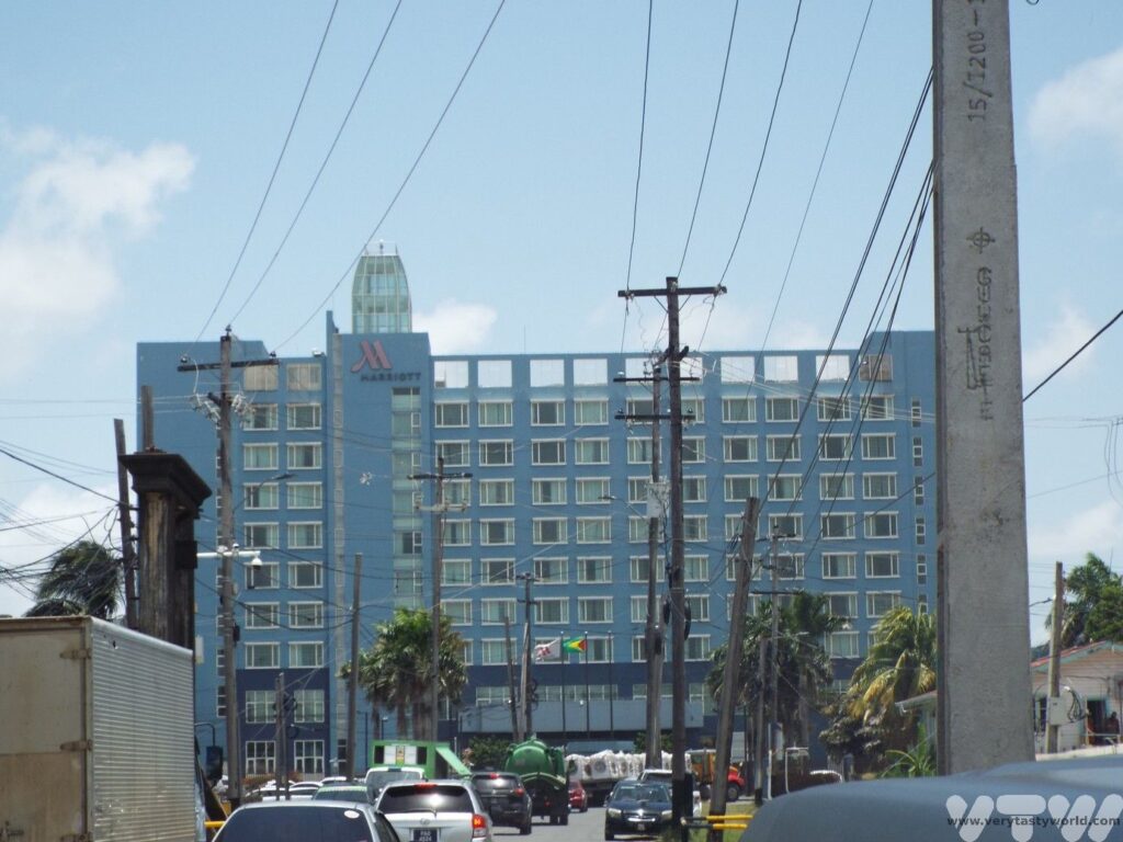 The Marriot hotel which has a lighthouse, now used for shipping navigation