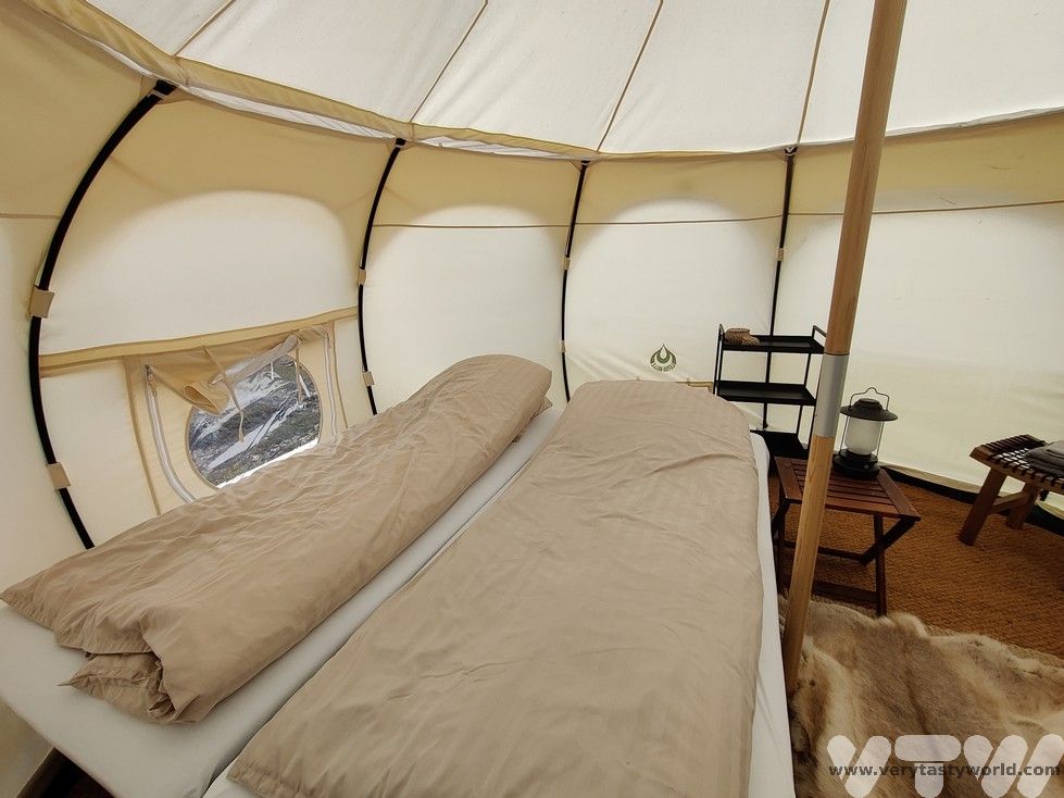 interior of tent at Camp Kangiusaq